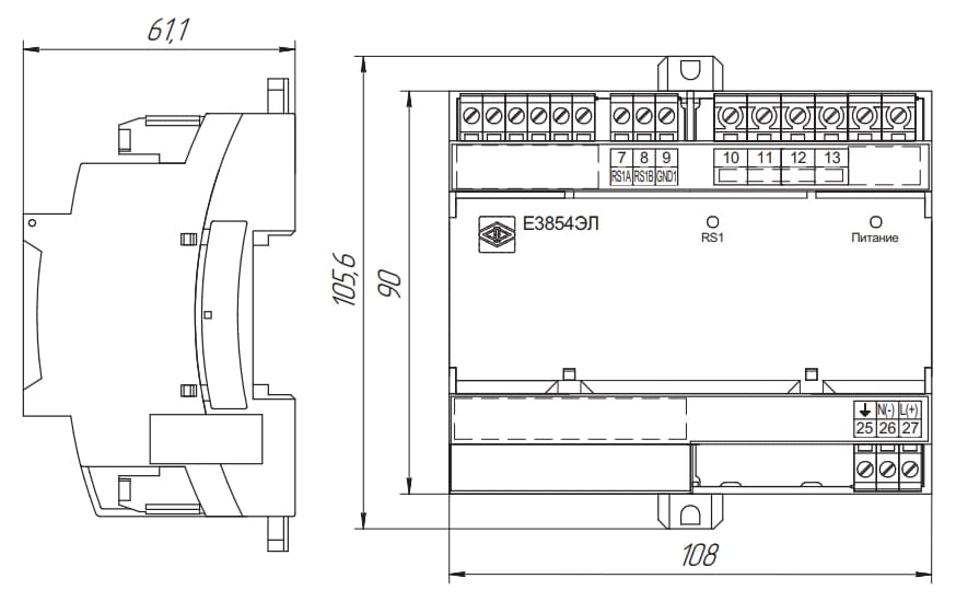 Е3854ЭЛ преобразователь измерительный переменного тока и напряжения