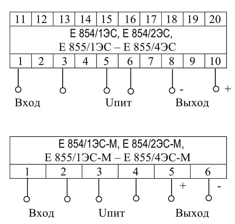 Е855ЭС преобразователь измерительный напряжения переменного тока